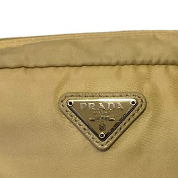 Prada Cosmetic Pouch Bag  Cream Nylon - Picture 9 of 15